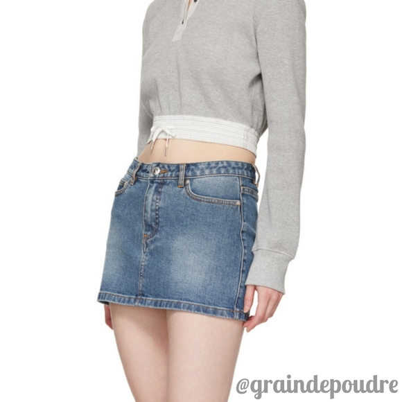 NWT APC Mini Jupe Indigo Denim Skirt 34 0 - Picture 5 of 7